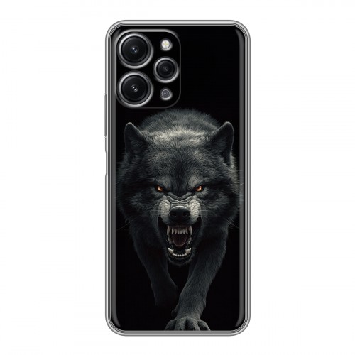 Полупрозрачный дизайнерский пластиковый чехол для Xiaomi RedMi 12 Волк