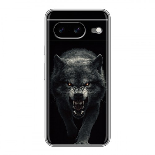 Полупрозрачный дизайнерский пластиковый чехол для Google Pixel 8 Волк
