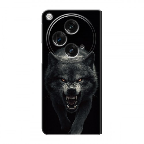 Полупрозрачный дизайнерский пластиковый чехол для OPPO Find N3 Волк