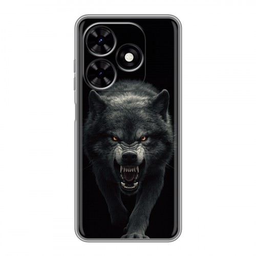 Полупрозрачный дизайнерский пластиковый чехол для Tecno Spark Go 2024 Волк