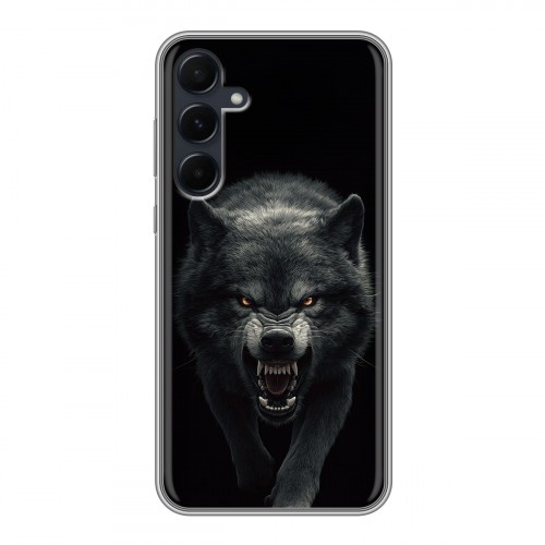 Полупрозрачный дизайнерский пластиковый чехол для Samsung Galaxy A55 Волк