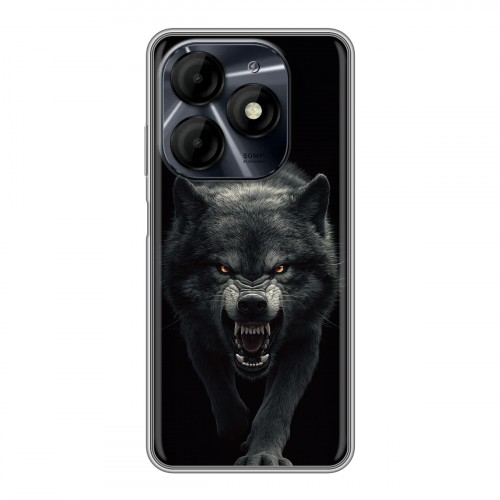 Полупрозрачный дизайнерский пластиковый чехол для Itel P55 4G Волк