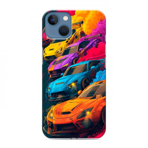 Полупрозрачный дизайнерский силиконовый чехол для Iphone 13 Тачки