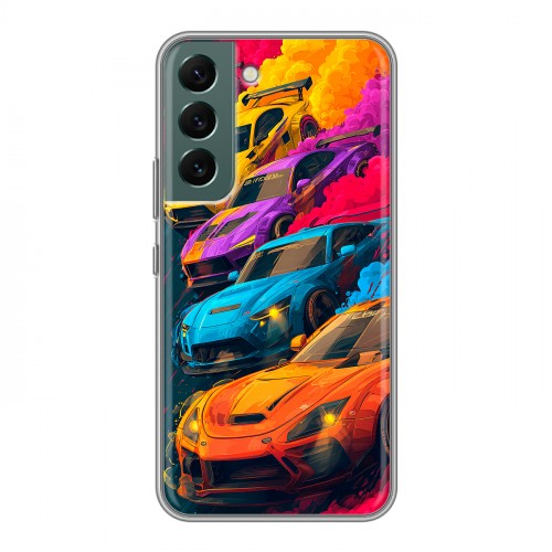Полупрозрачный дизайнерский пластиковый чехол для Samsung Galaxy S22 Тачки