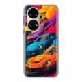 Полупрозрачный дизайнерский силиконовый чехол для Huawei P50 Pro Тачки