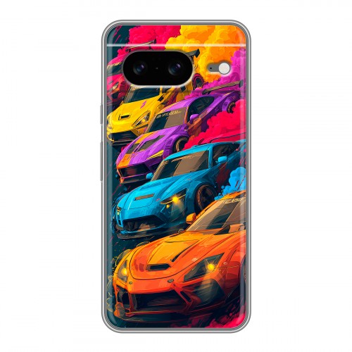 Полупрозрачный дизайнерский пластиковый чехол для Google Pixel 8 Тачки