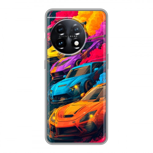 Полупрозрачный дизайнерский пластиковый чехол для OnePlus 11 Тачки