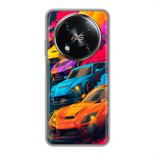 Полупрозрачный дизайнерский силиконовый чехол для Itel RS4 Тачки