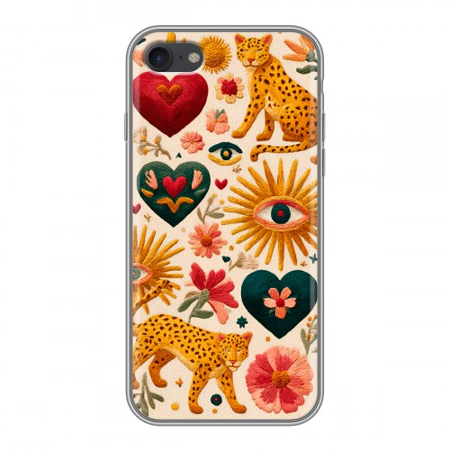 Полупрозрачный дизайнерский силиконовый чехол для Iphone 7 Модный принт