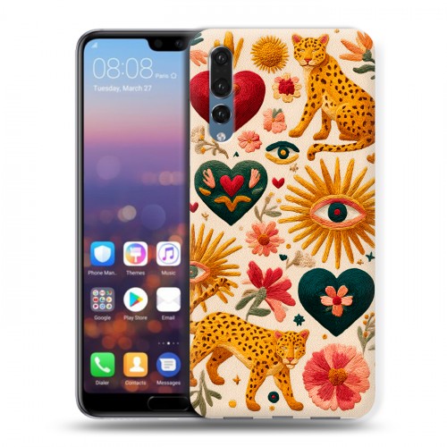 Полупрозрачный дизайнерский силиконовый с усиленными углами чехол для Huawei P20 Pro Модный принт