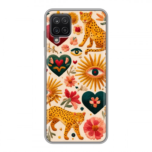 Полупрозрачный дизайнерский пластиковый чехол для Samsung Galaxy A12 Модный принт