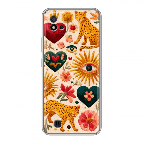 Полупрозрачный дизайнерский силиконовый чехол для Realme C20 Модный принт