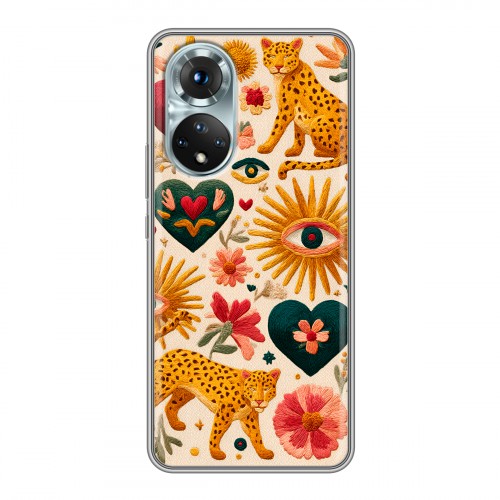Полупрозрачный дизайнерский силиконовый чехол для Huawei Honor 50 Модный принт