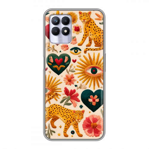 Полупрозрачный дизайнерский силиконовый чехол для Realme 8i Модный принт