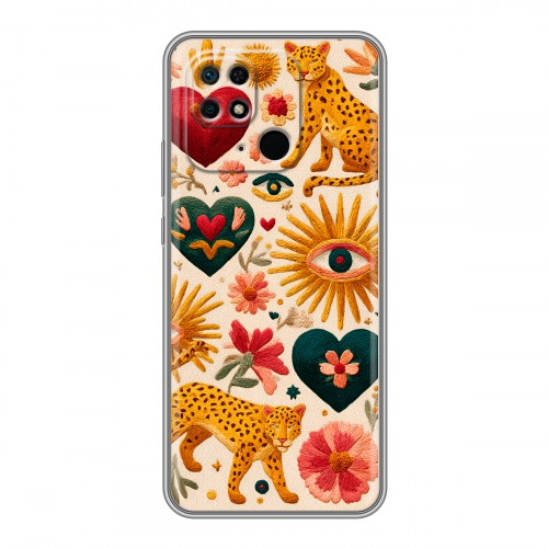 Полупрозрачный дизайнерский пластиковый чехол для Xiaomi Redmi 10C Модный принт
