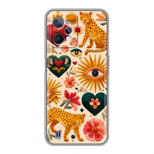 Полупрозрачный дизайнерский силиконовый чехол для Realme C31 Модный принт