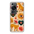 Полупрозрачный дизайнерский пластиковый чехол для Huawei P60 Модный принт