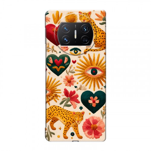 Полупрозрачный дизайнерский пластиковый чехол для Huawei Mate X3 Модный принт
