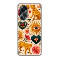 Полупрозрачный дизайнерский силиконовый чехол для OPPO A58 4G Модный принт