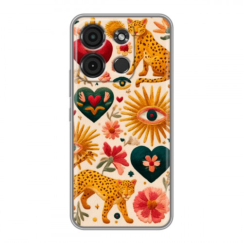 Полупрозрачный дизайнерский пластиковый чехол для Itel A60s Модный принт