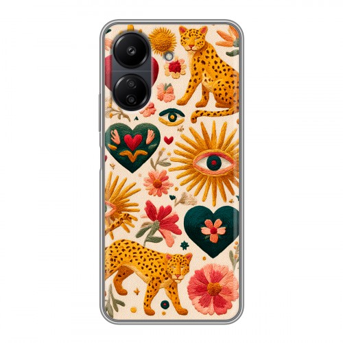 Полупрозрачный дизайнерский пластиковый чехол для Xiaomi Poco C65 Модный принт