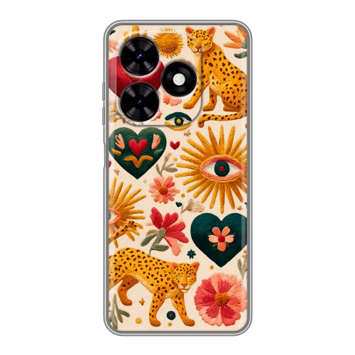Полупрозрачный дизайнерский пластиковый чехол для Tecno Spark Go 2024 Модный принт
