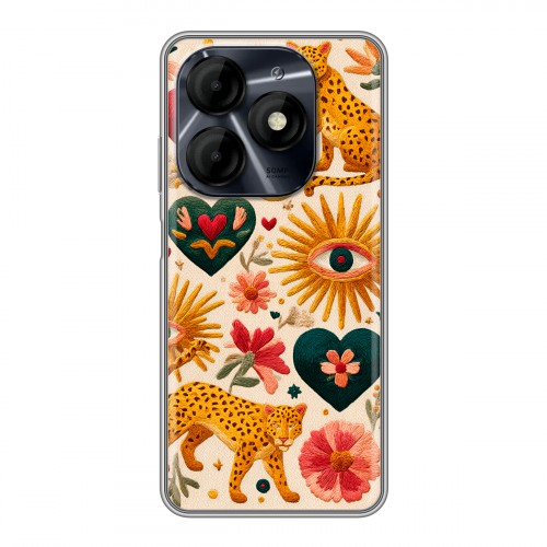 Полупрозрачный дизайнерский пластиковый чехол для Itel P55 4G Модный принт