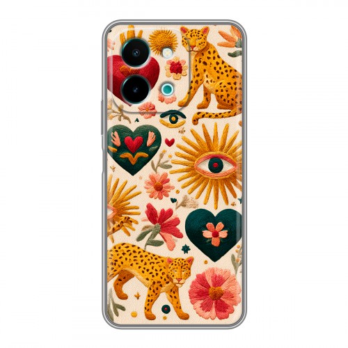 Полупрозрачный дизайнерский силиконовый чехол для Vivo Y28 Модный принт