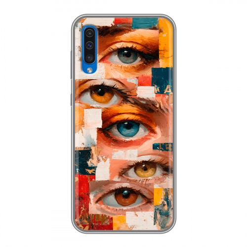 Полупрозрачный дизайнерский пластиковый чехол для Samsung Galaxy A50 Модный принт