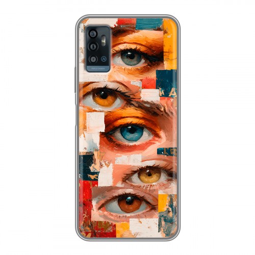 Полупрозрачный дизайнерский пластиковый чехол для ZTE Blade A71 Модный принт