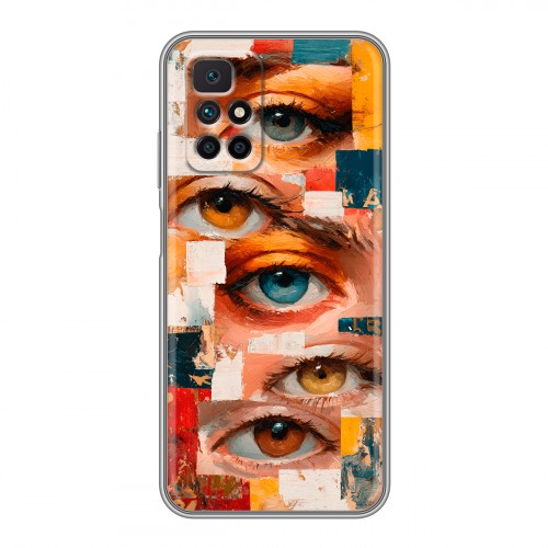 Полупрозрачный дизайнерский силиконовый чехол для Xiaomi Redmi 10 Модный принт
