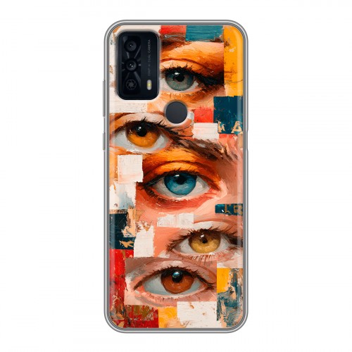 Полупрозрачный дизайнерский пластиковый чехол для TCL 20B Модный принт
