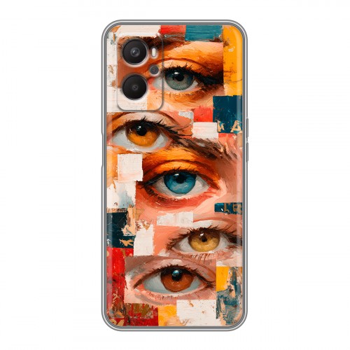 Полупрозрачный дизайнерский силиконовый с усиленными углами чехол для OPPO A96 Модный принт