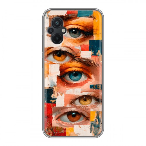 Полупрозрачный дизайнерский силиконовый с усиленными углами чехол для Xiaomi Poco M5 Модный принт