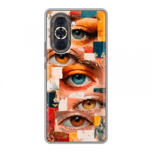 Полупрозрачный дизайнерский силиконовый с усиленными углами чехол для Huawei Nova 10 Модный принт