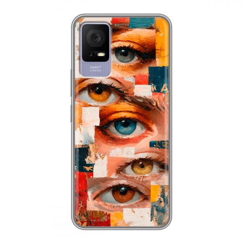 Полупрозрачный дизайнерский силиконовый чехол для TCL 405 Модный принт