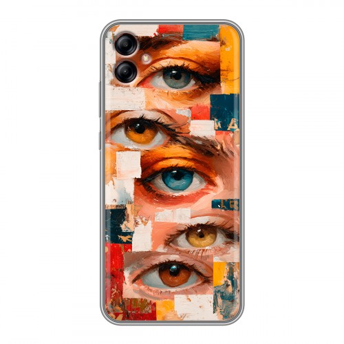 Полупрозрачный дизайнерский силиконовый с усиленными углами чехол для Samsung Galaxy A04e Модный принт