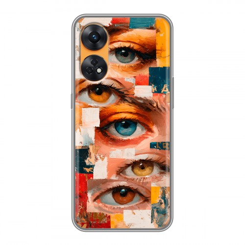 Полупрозрачный дизайнерский силиконовый чехол для OPPO Reno8 T Модный принт