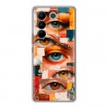 Полупрозрачный дизайнерский силиконовый с усиленными углами чехол для Vivo V27 Модный принт