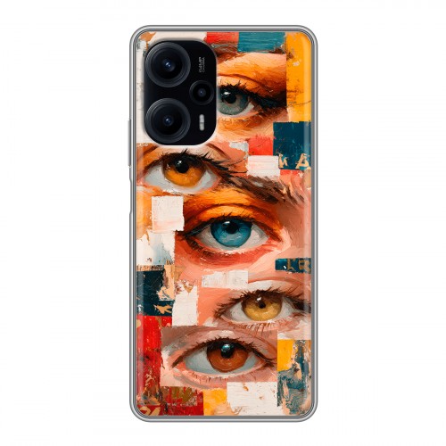 Полупрозрачный дизайнерский силиконовый с усиленными углами чехол для XIaomi Poco F5 Модный принт