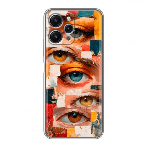 Полупрозрачный дизайнерский силиконовый чехол для Xiaomi RedMi 12 Модный принт