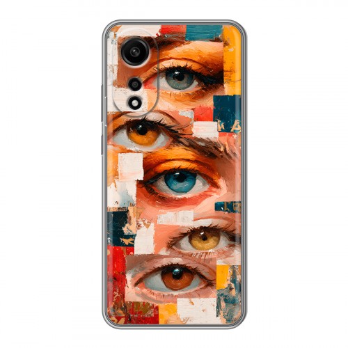 Полупрозрачный дизайнерский силиконовый чехол для OPPO A78 4G Модный принт