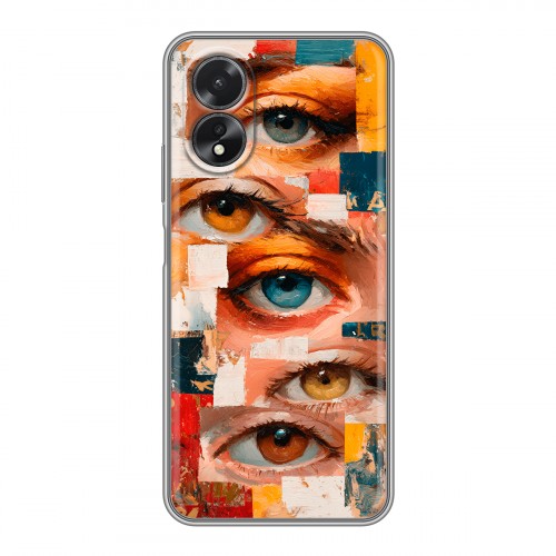 Полупрозрачный дизайнерский пластиковый чехол для OPPO A38 4G Модный принт