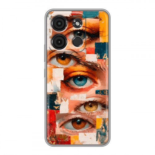 Полупрозрачный дизайнерский силиконовый чехол для Itel A60s Модный принт