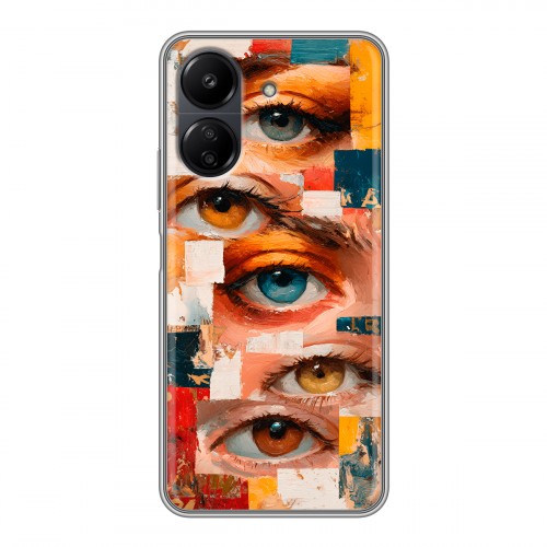 Полупрозрачный дизайнерский силиконовый чехол для Xiaomi Poco C65 Модный принт