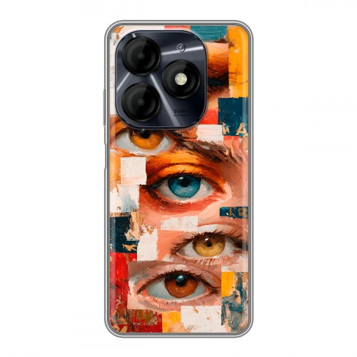 Полупрозрачный дизайнерский силиконовый чехол для Itel P55 4G Модный принт