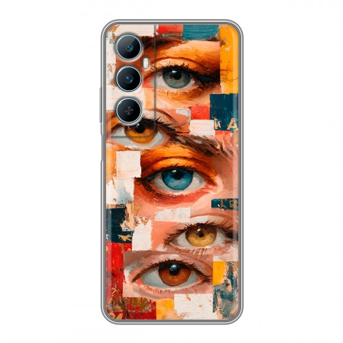 Полупрозрачный дизайнерский силиконовый чехол для Realme C65 Модный принт