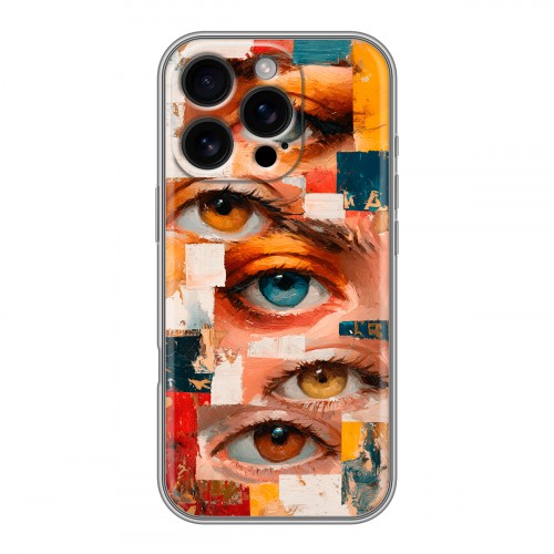 Полупрозрачный дизайнерский силиконовый чехол для Iphone 16 Pro Модный принт