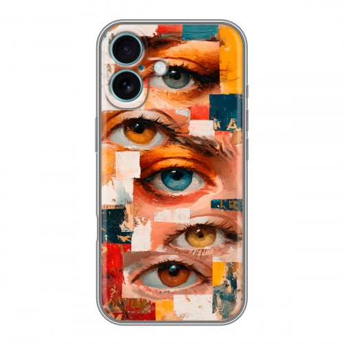 Полупрозрачный дизайнерский силиконовый чехол для Iphone 16 Plus Модный принт