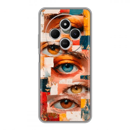 Полупрозрачный дизайнерский пластиковый чехол для Redmi 14C Модный принт